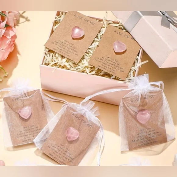 2 Pack- Pocket Hug Keepsake Pink Heart Shape Natural Stone & Encouraging Card - Picture 5 of 8